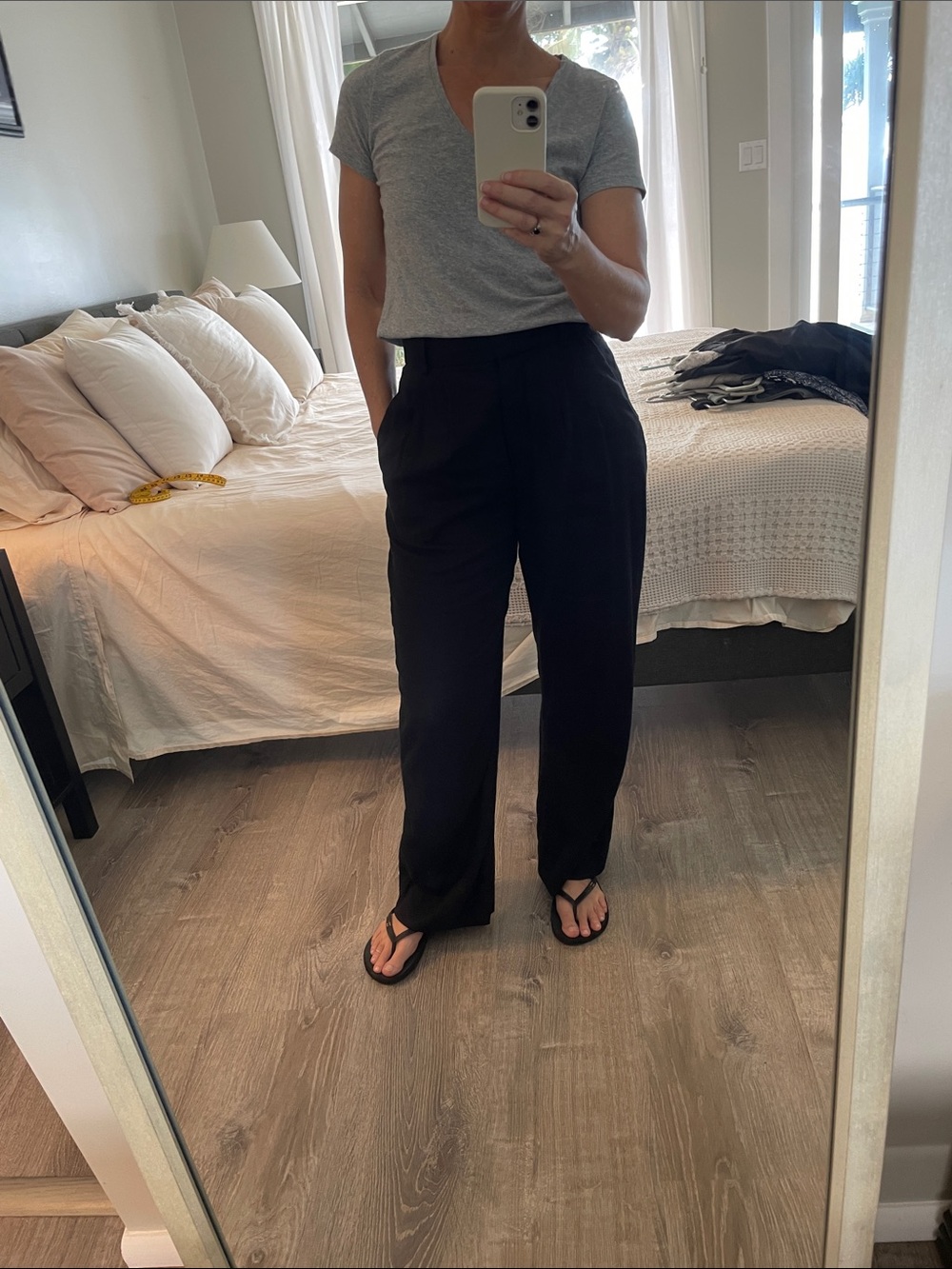 Abercrombie Sloan Tailored linen-blend pants curve love 25S